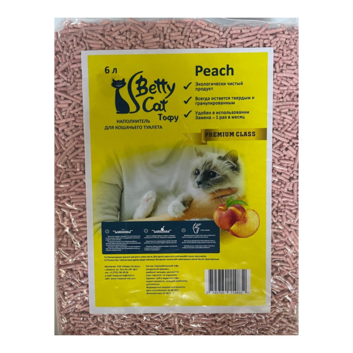 Betty Cat Тофу Peach комкующийся 6 л 745760114832