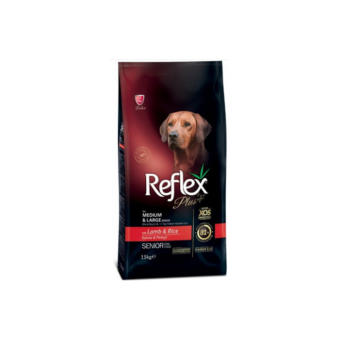 Reflex Plus Medium&Large Senior Қой еті мен күрішпен егде жастағы орташа және үлкен тұқымды иттерге 15 кг - RFX-207