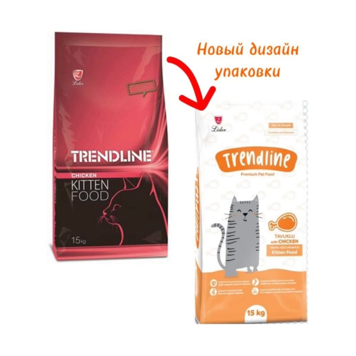 Lider Trendline Kitten мысықтар үшін тауық 15 кг - 4927819288