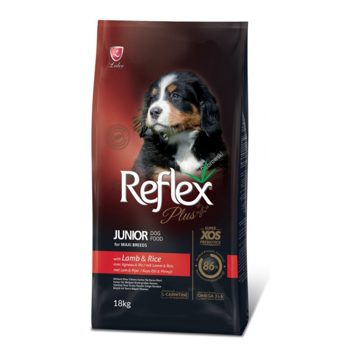 Reflex Plus Junior Maxi с ягненком и рисом для щенков крупных пород 18 кг - RFX-210