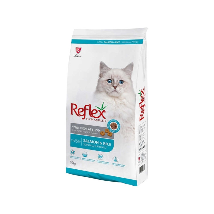 Reflex Sterilised Cat Food Salmon and Rice для стерилизованных лосось, рис 15 кг - 4927820141