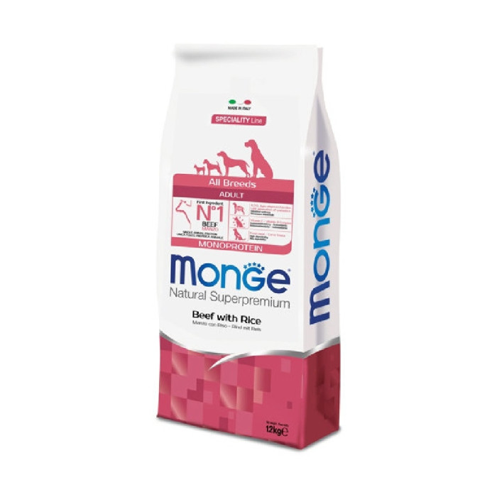 Monge DOG ALL BR. ADULT BEEF сухой для взрослых Телятина и рис 12 кг - 8009470011341
