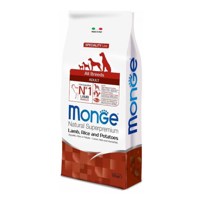 Monge All Breeds Adult Ягненок с рисом и картофелем для взрослых всех пород 12 кг - 8009470011327