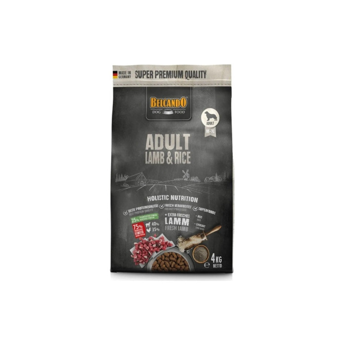 Belcando Adult Lamb&Rice Ягненок с рисом для взрослых всех пород 4 кг - 4002633557810