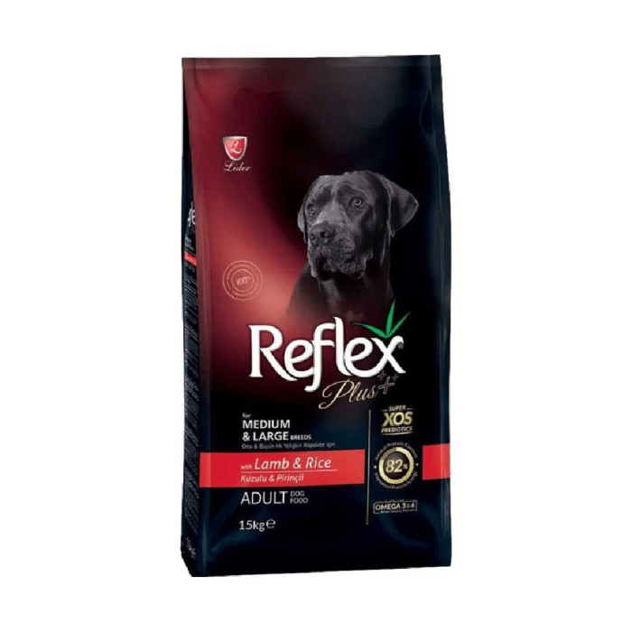 Reflex Plus Medium&Large Adult Ягненок с рисом для взрослых средних и крупных пород 15 кг - rfx-205