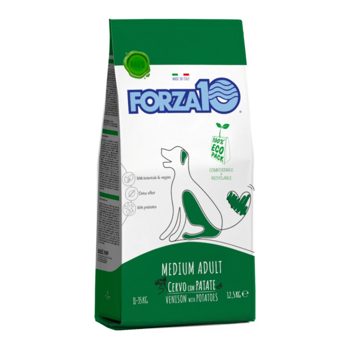 Forza 10 Medium Adult Maintenance из оленины с картофелем для взрослых средних пород 12.5 кг - 8020245711150