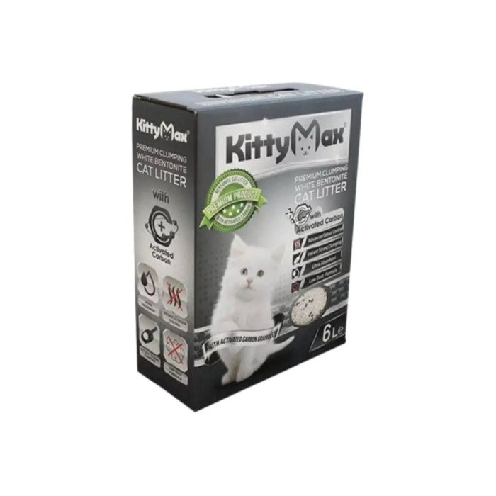KittyMax С активированным углем бентонитовый комкующийся 6 л 333272