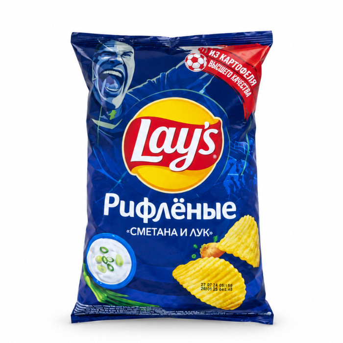 Qarsildoq qovurilgan "Smetana va piyoz" ta'mli Lay's kartoshka chipsi, 130 g