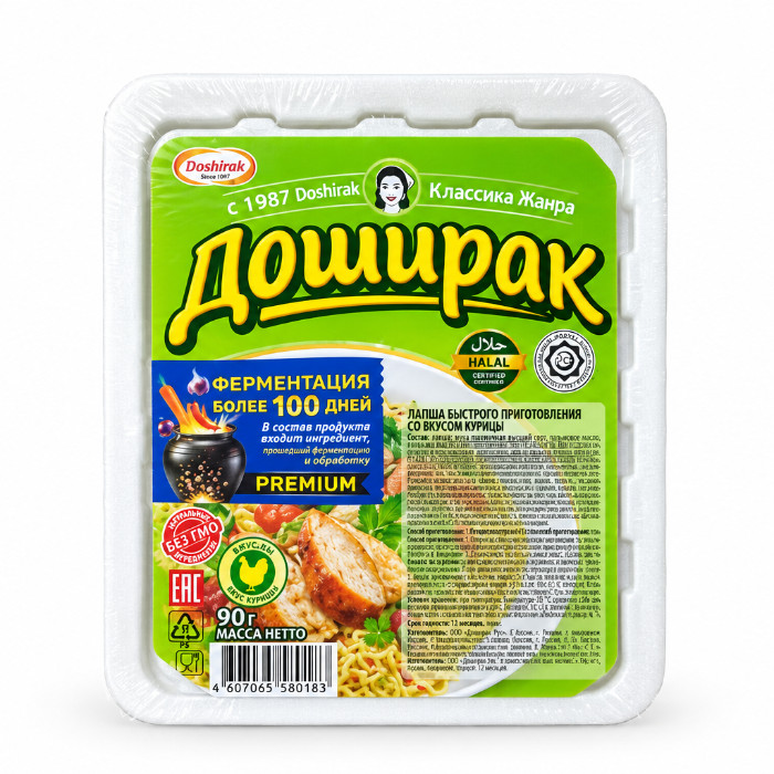 Doshirak tovuq ta'mli halol lapshasi, 90 g
