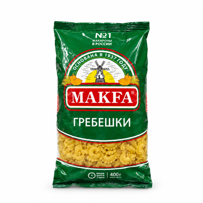 Makfa "Grebeshki" (Tarashak) makaron mahsuloti, 400 g