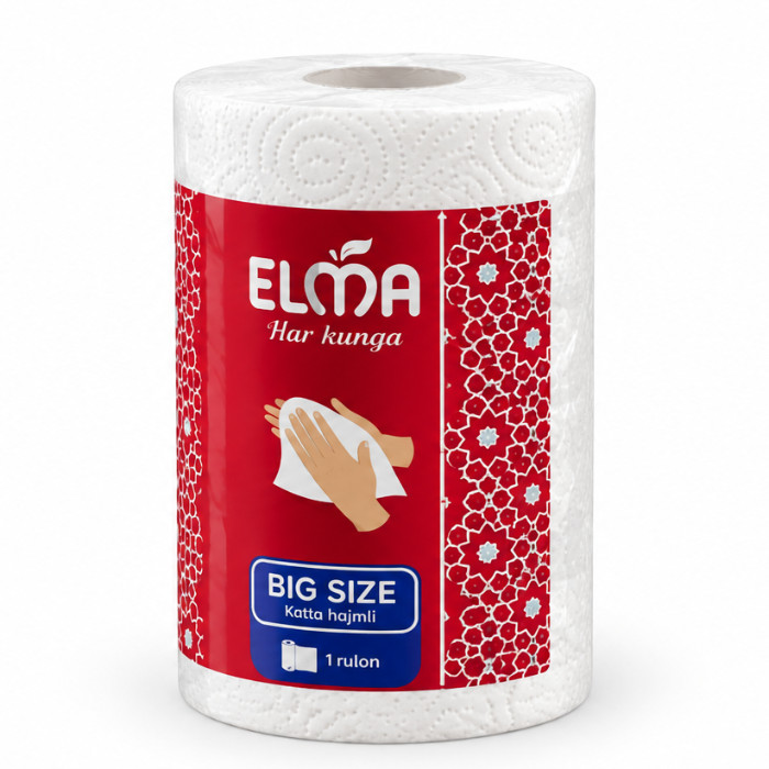 Elma Har kunga Big Size qizil qadoqli qog'oz sochiq, 1 dona