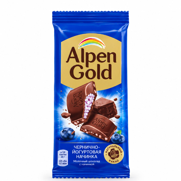 Alpen Gold qorag'at-qatiqli nachinkali sutli shokolad, 90 g