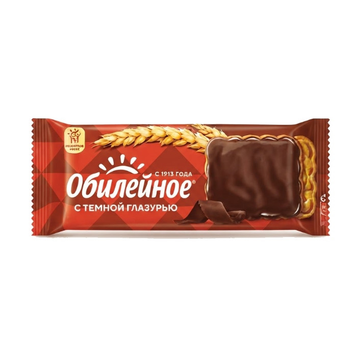 Юбилейное to'q shokolad глазурli pechenyesi, 116 g