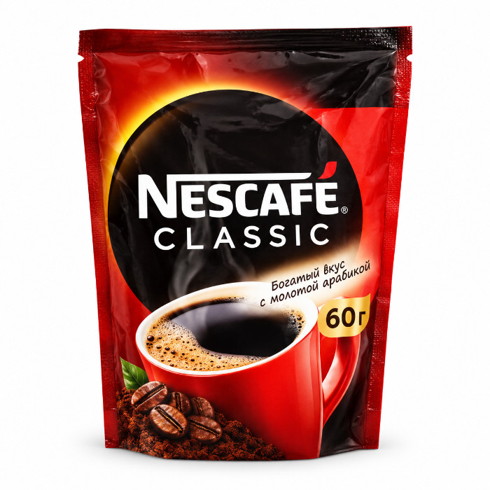 Nescafe Classic maydalangan arabika qo'shilgan eruvchan qahva, 60 g