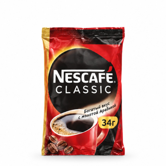 Nescafe Classic maydalangan arabika qo'shilgan eruvchan qahva, 34 g