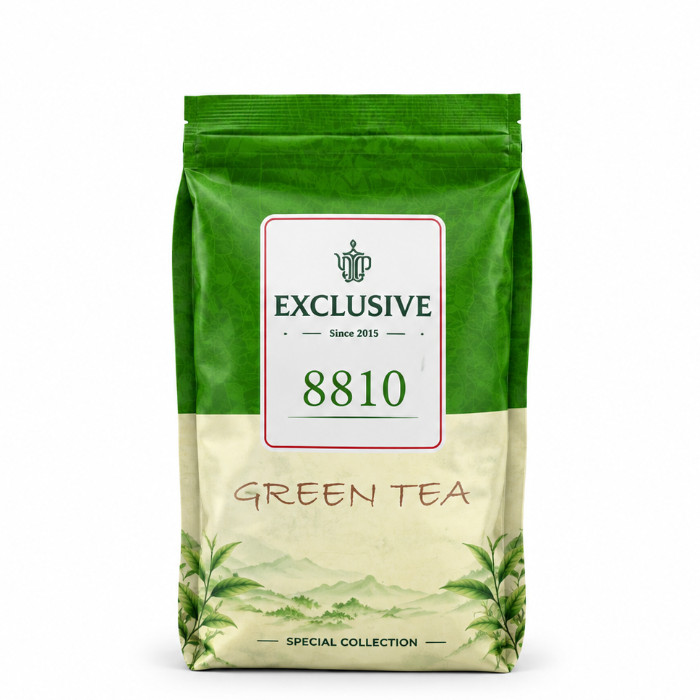 Exclusive 8810 Green Tea maxsus kolleksiyadagi yashil choy, paket