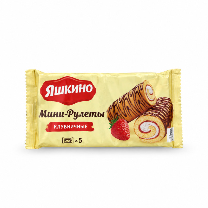 Yashkino qulupnayli mini biskvit ruletlari, 200 g