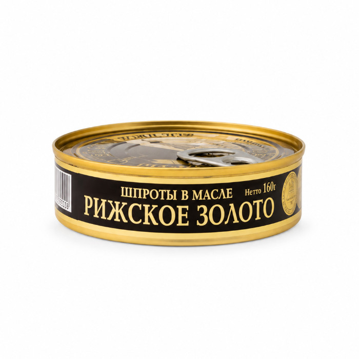 Рижское золото yog'dagi shprotlar, 160 g