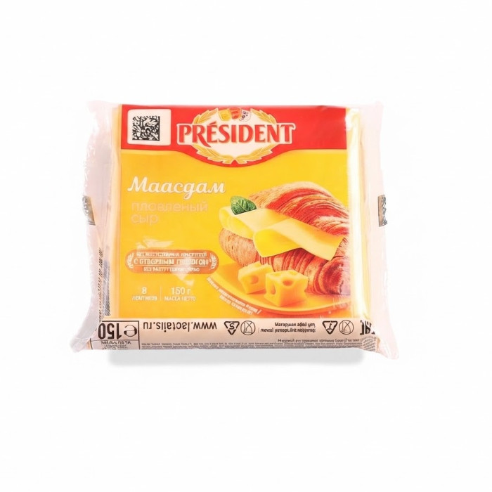 President Maasdam eritilgan pishloq tilimlari, 150 g