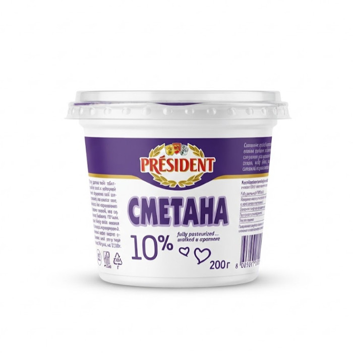 Président 10% smetana, 200 g