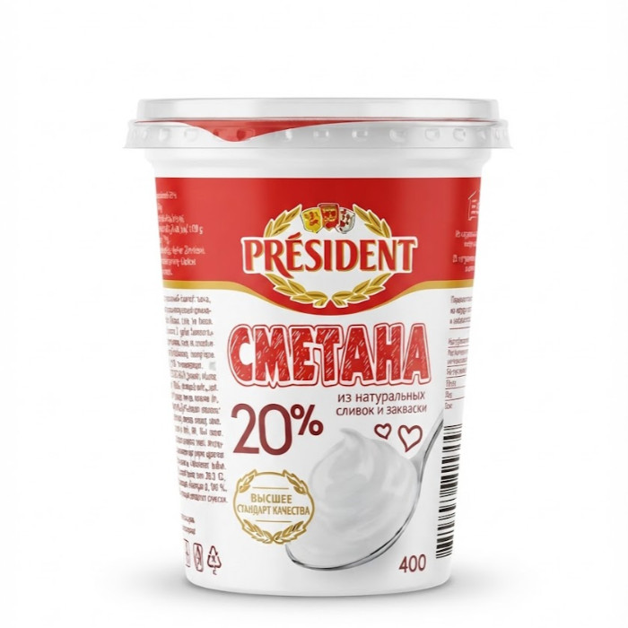 Président 20% smetana, 400 g