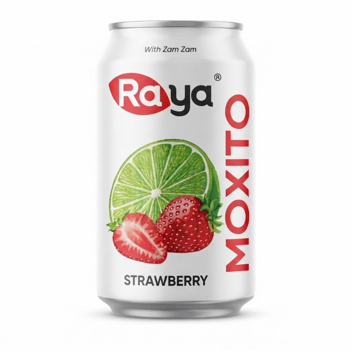 Raya qulupnay mohito ichimligi Zam-Zam suvi bilan, 330 ml