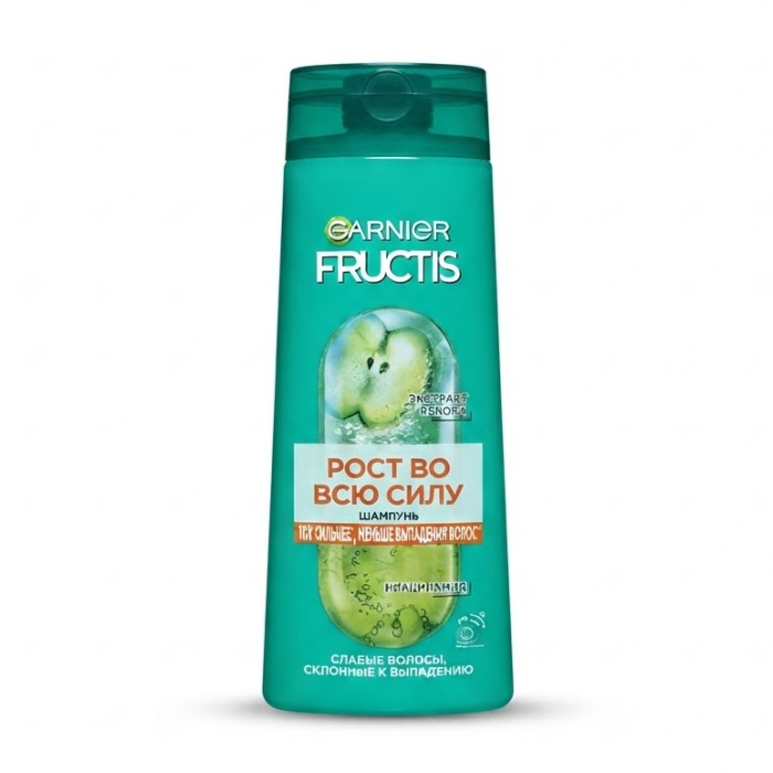 Garnier Fructis Rost vo vsyu silu olma ekstrakti va nitsinamid bilan soch to'kilishiga moyil, kuchsiz sochlar uchun shampuni, 400 ml