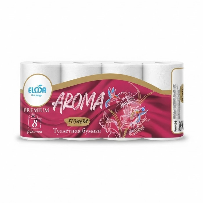 Elma Aroma Flowers tualet qog'ozi, 8 rulon
