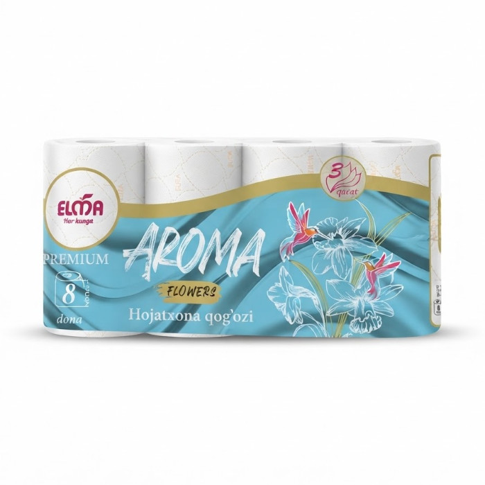 Elma Aroma Flowers tualet qog'ozi, 8 dona
