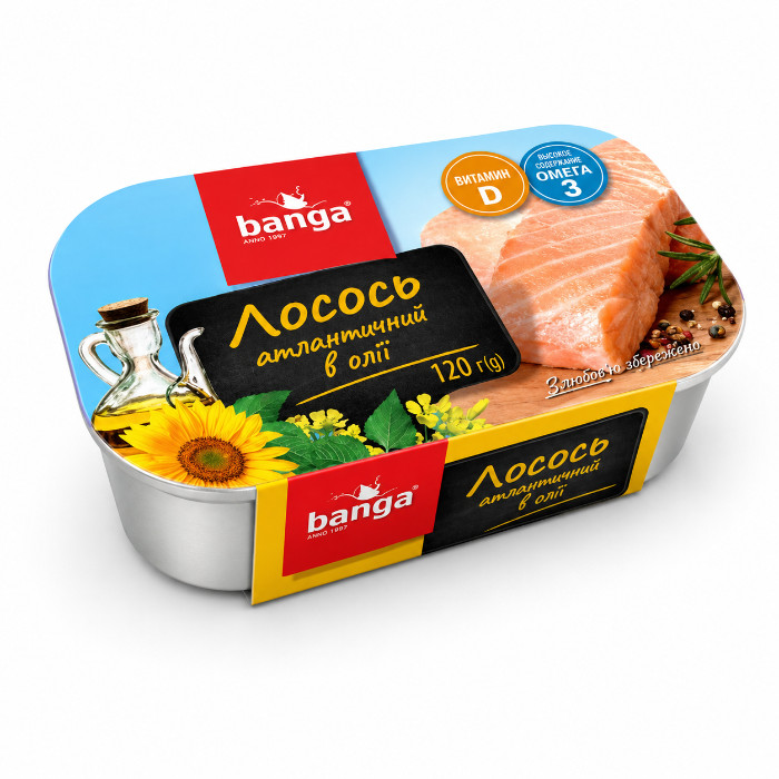 Losos yog‘da BANGA, 120 g, metall banka, kalit bilan