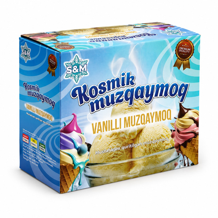 Sublimatsiya qilingan muzqaymoq "Vanilli", 10 dona * 13 gr