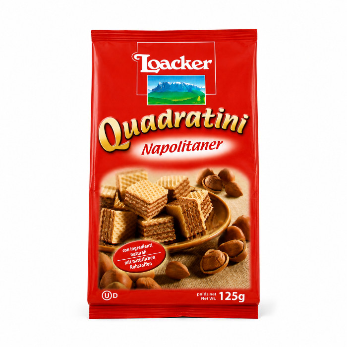 Loacker Quadratini O'rmon yong'oqli vafli 125 g