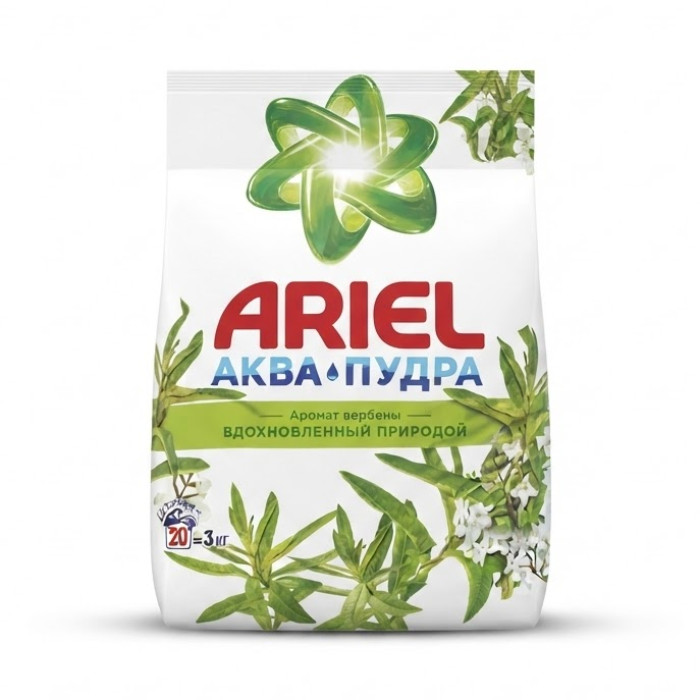 Ariel Akva-pudra Verbena hidi tabiiylik bilan ilhomlantirilgan kir yuvish kukuni, 3 kg