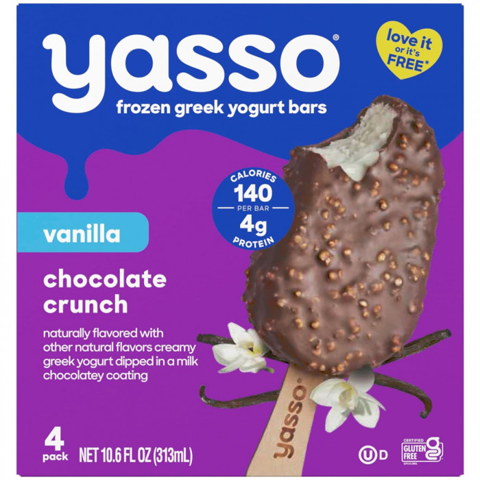 Yasso Frozen Greek Yogurt Bars Vanilla Chocolate Crunch Bars 4 Count