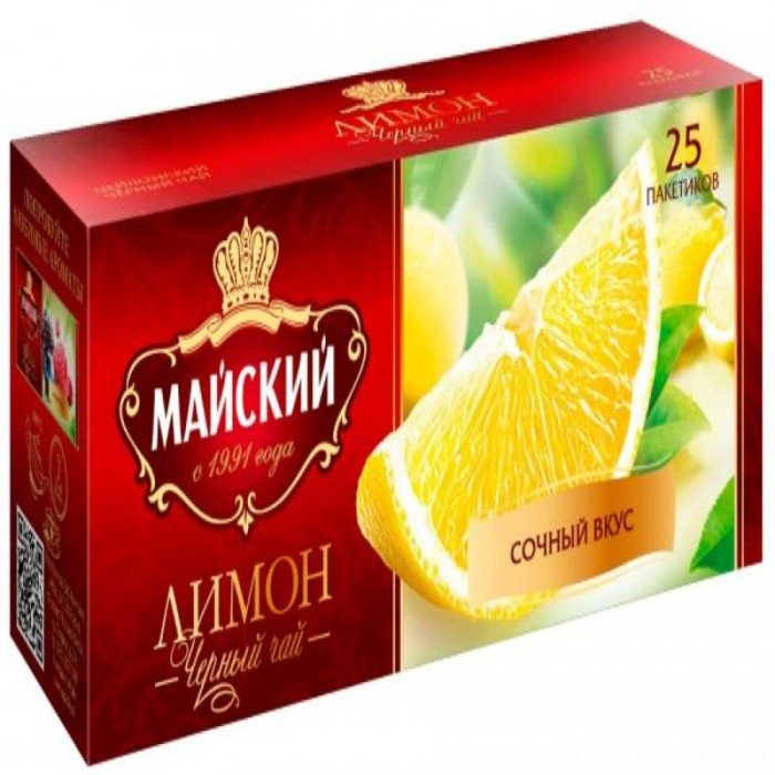 Чай черный Майский Лимон 37,5гр
