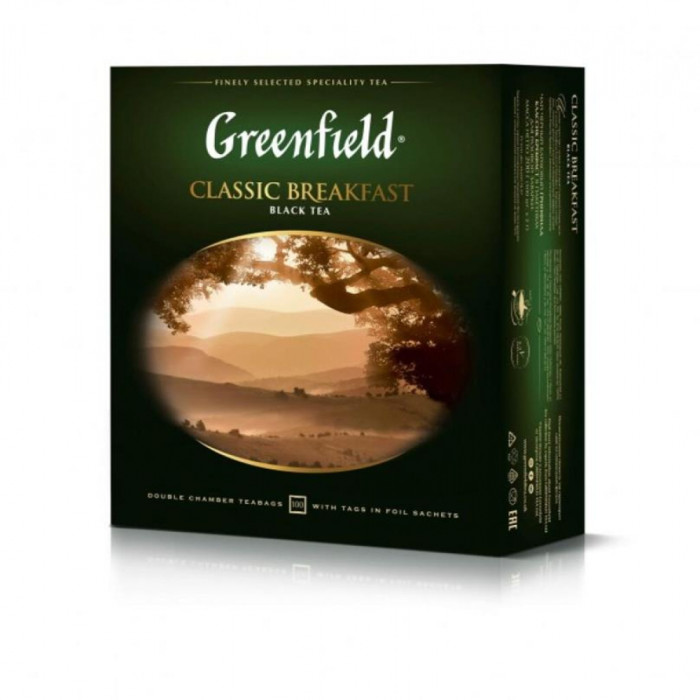 Чай черный GREENFIELD Calssic Breakfast 100ПАК