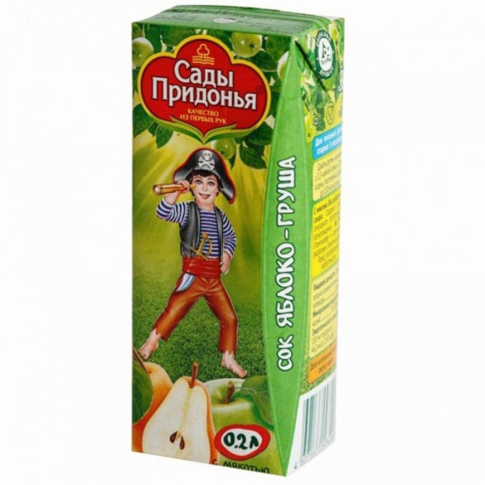 Сок САДЫ ПРИДОНЬЯ Яблоко-груша 0,2л