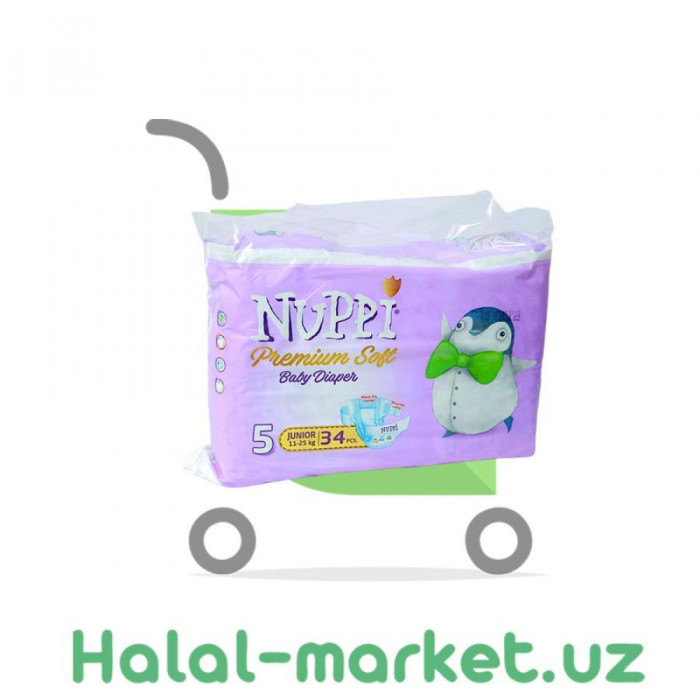 Подгузники NUPPI Premium Soft 5 34шт