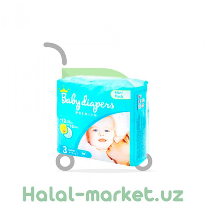 Подгузники BABY DIAPERS Premium 3 midi (18шт)