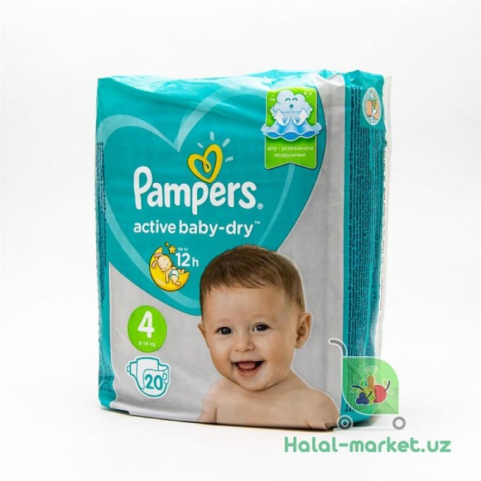 Подгузники PAMPERS ACTIVE BABY DRY 4/20