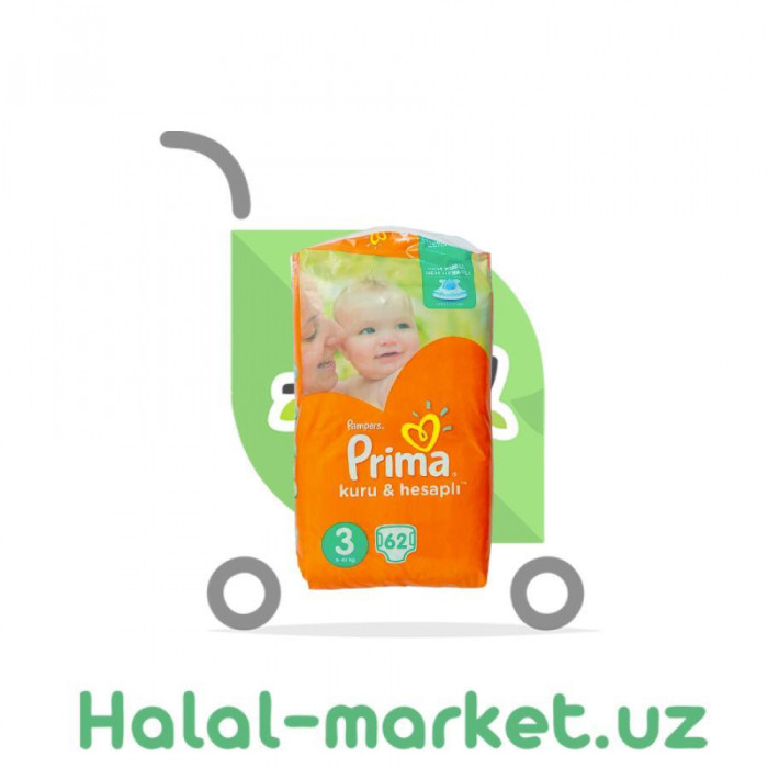Подгузники PRIMA (3) 62шт