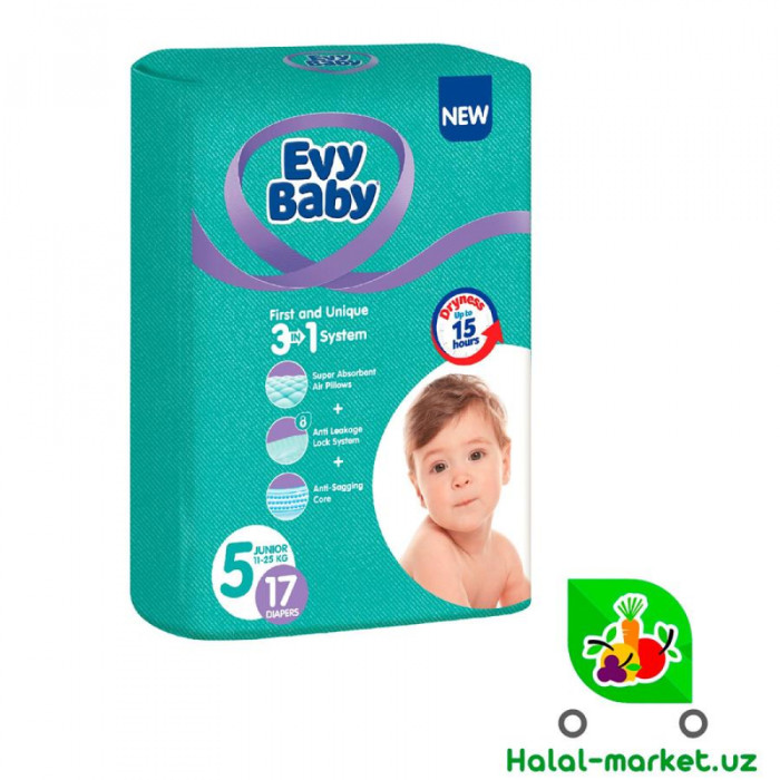 Подгузники EVY BABY 5 (15шт)