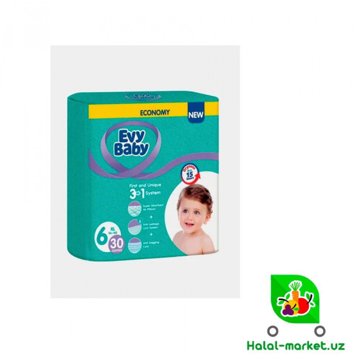 Подгузники EVY BABY 6 (26шт)