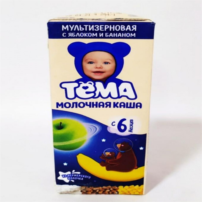 Каша ТЕМА Мультизерновая с яблоком и бананом 206гр