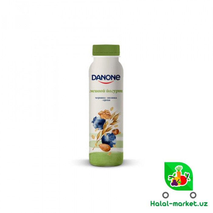 Йогурт питьевой DANONE Черника,Овсянка,Орехи 270гр