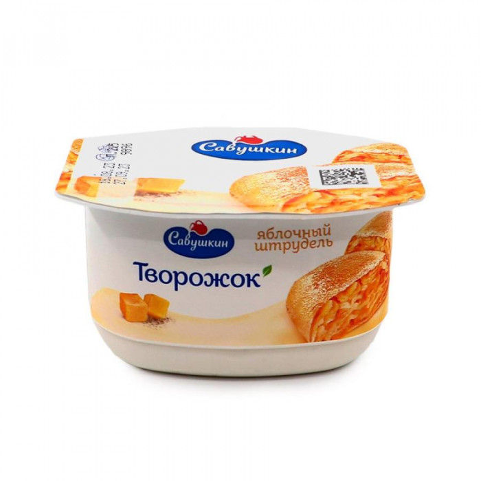 Творожок САВУШКИН яблочный штроудель 120гр