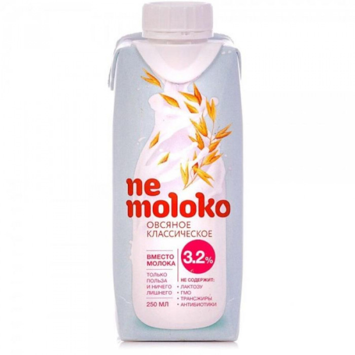 Напиток NE MOLOKO овсяное классическое 3,2% 0,25л