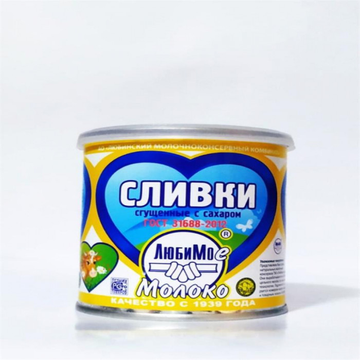 Сгущенные сливки ЛЮБИМОЕ 19% 360гр