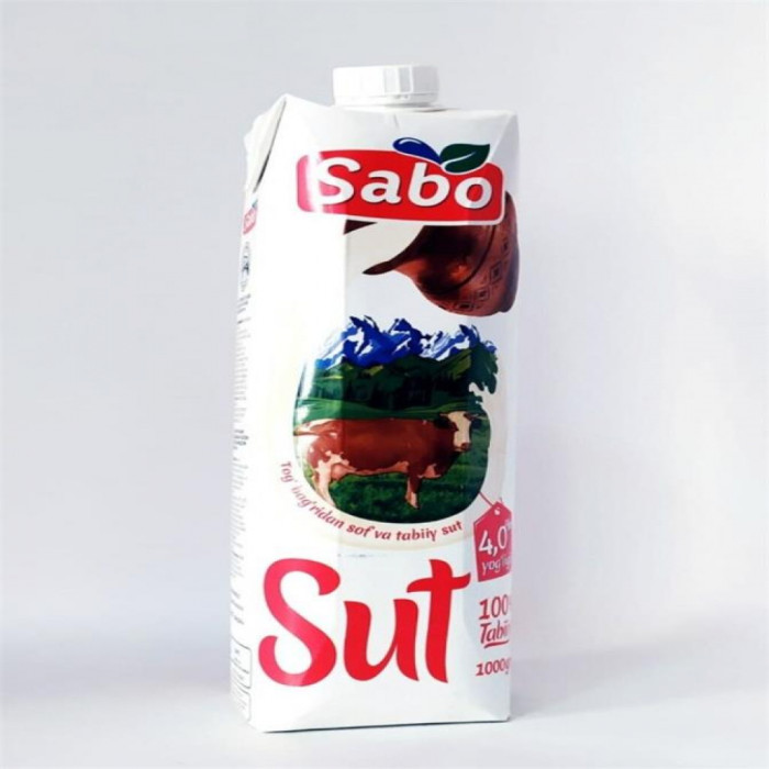 Молоко Sabo 4% 1л