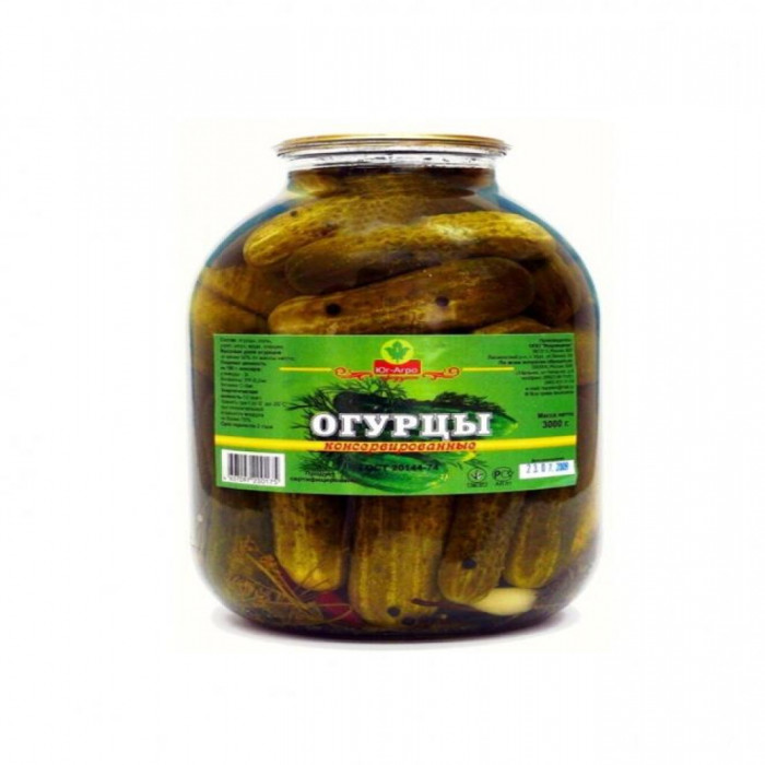 Огурцы маринованные ZAMIN AGRO PRODUKT 3л